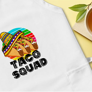 Taco Squad, Cinco de Mayo, Funny Mexican Fiesta Long Apron
