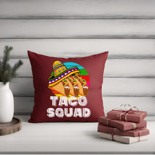 Taco Squad, Cinco de Mayo, Mexican Fiesta, Home Throw Pillow