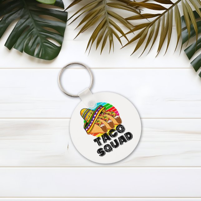 Taco Squad, Funny Cinco de Mayo Fiesta Favor Keychain (Taco Squad Keychain)