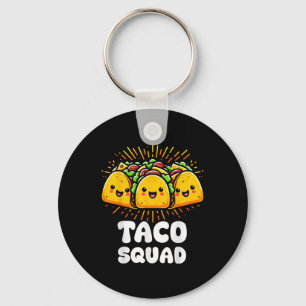 Taco Squad Funny Fiesta Group Mexican Food Design Keychain