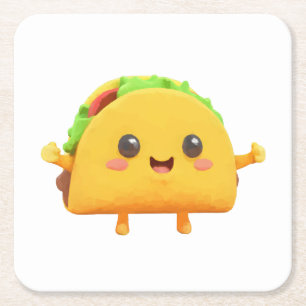 Taco Square Paper Coaster