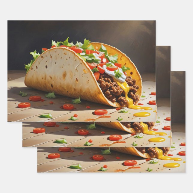 Taco Still Life Decoupage Wrapping Paper Sheets (Set)