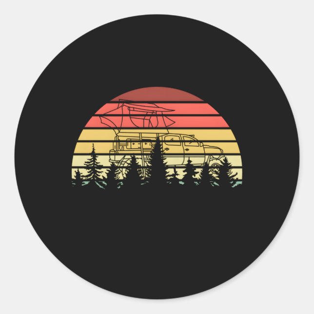 Taco Tacoma Overlanding Classic Round Sticker (Front)