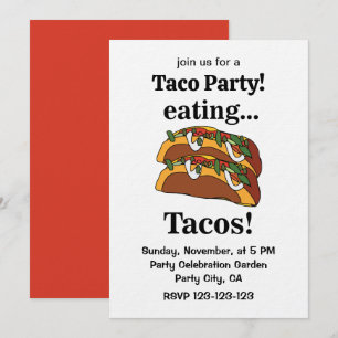 Taco Tacos Food Party Invitation