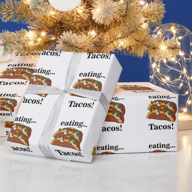 Taco Tacos Funny Birthday Wrapping Paper (Holidays)