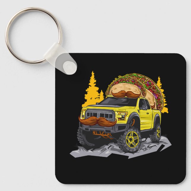 Taco Tacos Truck TRD Overlanding Overland 4X4 Truc Keychain (Front)