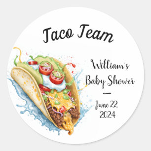 Taco team personalised classic round sticker