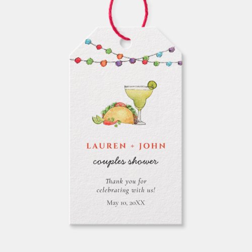 Taco  Tequila  Fiesta Couples shower Thank you Gift Tags