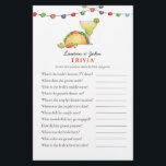 Taco & Tequila Fiesta Couple's Shower Trivia games<br><div class="desc">Tacos and Tequila Mexican Fiesta  theme  Bridal / couples shower Trivia game with watercolor illustration of taco and margarita.  Personalize the back of the card with name of the couple and shower date.</div>