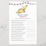 Taco & Tequila Fiesta Couple's Shower Trivia games<br><div class="desc">Tacos and Tequila Mexican Fiesta  theme  Bridal / couples shower Trivia game with watercolor illustration of taco and margarita.  Personalize the back of the card with name of the couple and shower date.</div>