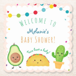 Taco theme Fiesta theme colorful baby shower Paper Coaster