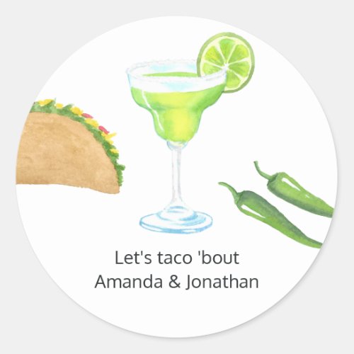 Taco themed classic round sticker