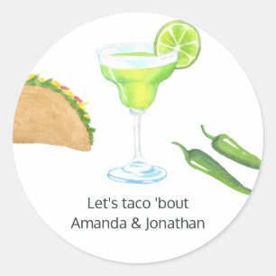 Taco themed classic round sticker
