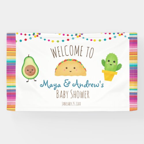 Taco Themed Fiesta Welcome Banner Colorful  Cute