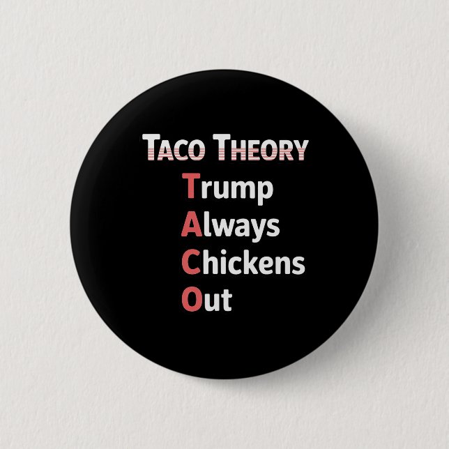Taco Theory Always Chicken Out Tacos Pun  Button (Front)