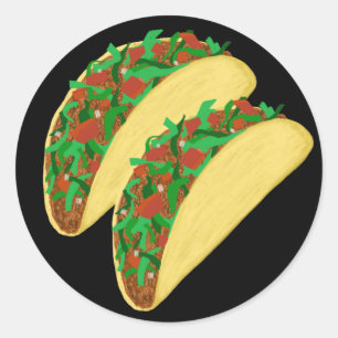 Taco Time - let's eat tacos black Classic Round Sticker