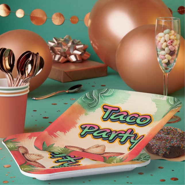 Taco Time Paper Plates (Multi)