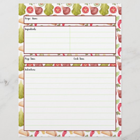 Taco Time Recipe Sheet (Front)