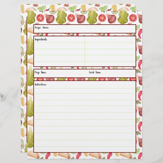 Taco Time Recipe Sheet (Front/Back)