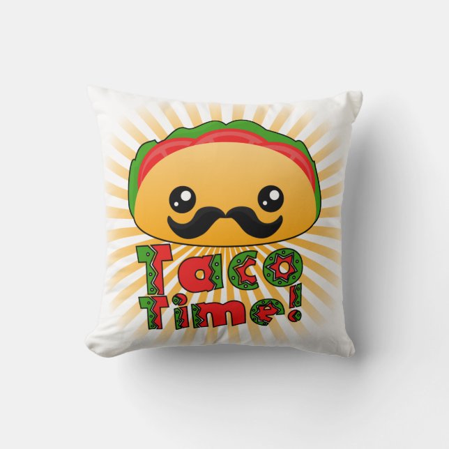 Taco Time Throw Pillow (Front)