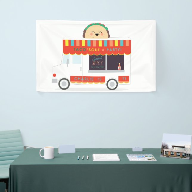 TACO Truck birthday Party Backdrop Banner (Tradeshow)