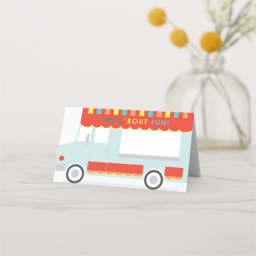 Taco Truck Foldover Labels for Taco Bar Place Card