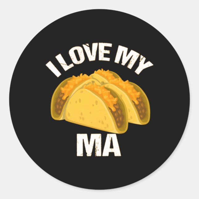 Taco Truck I Love My Tacoma Classic Round Sticker (Front)