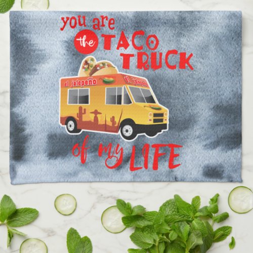 Taco Truck of my Life Black Watercolor Kitchen Towel