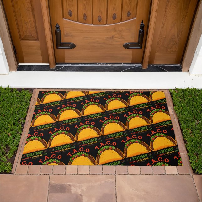 Taco Trump Always Chickens Out Funny Doormat (Outdoor)