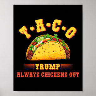 Taco Trump Always Chickens Out Funny Political T.a Poster