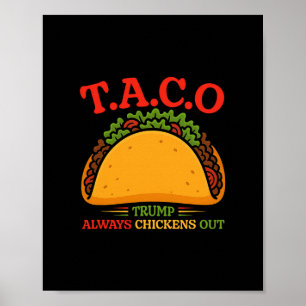 Taco Trump Always Chickens Out Funny Poster