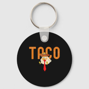 Taco Trump Always Chickens Out Funny Trendy Chicke Keychain