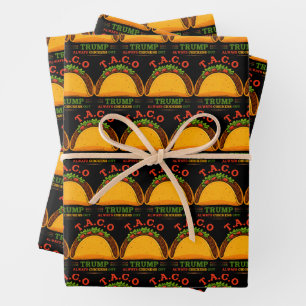 Taco Trump Always Chickens Out Funny Wrapping Paper Sheets