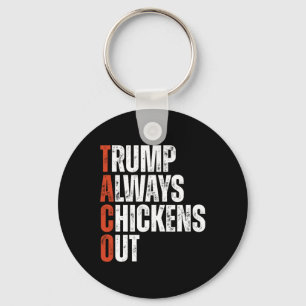 Taco Trump Always Chickens Out Saying Funny Tariff Keychain