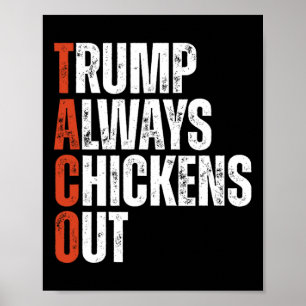 Taco Trump Always Chickens Out Saying Funny Tariff Poster