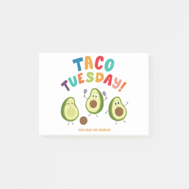 Taco Tuesday! Avocados Post-it Notes (Front)
