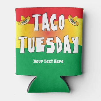 Taco Tuesday Bright Colors Can Cooler by Sideview at Zazzle