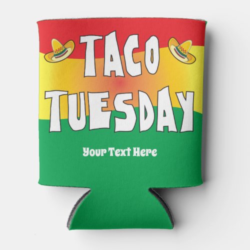 Taco Tuesday Bright Colors Can Cooler