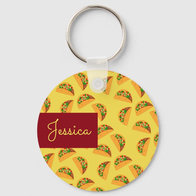 Taco Tuesday Custom Name Keychain (Front)