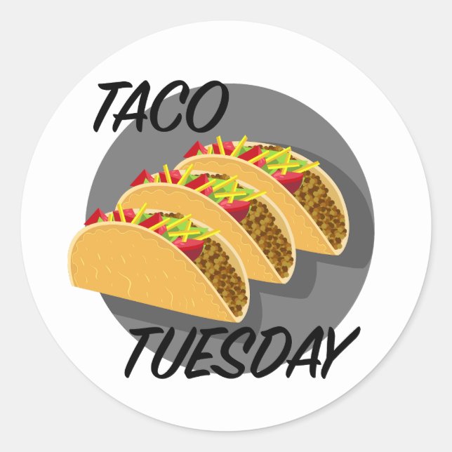 Taco Tuesday Design - Classic Round Stickers (Front)