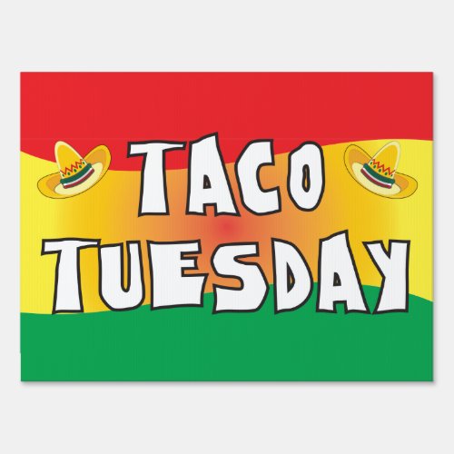Taco Tuesday in bright colors Sign