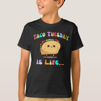 Taco Tuesday Is Life Funny Kawaii Taco Kid's T-Shirt