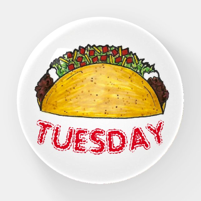 Taco Tuesday Mexican Food Hardshell Tacos Paperweight (Front)