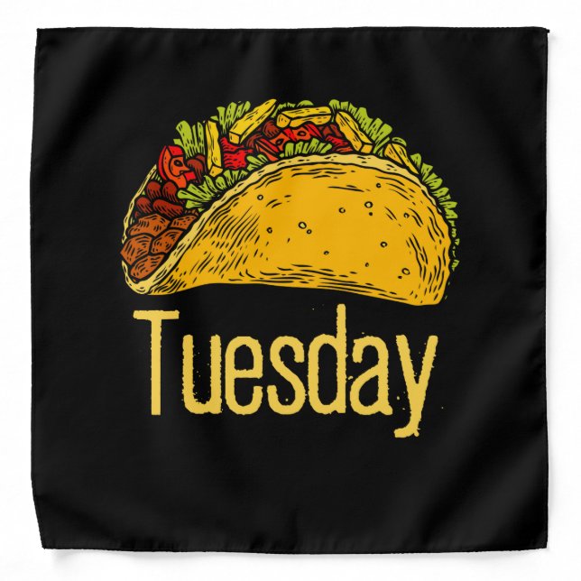 Taco Tuesday Mexican Food Tacos Foodie Mexico Bandana (Front)
