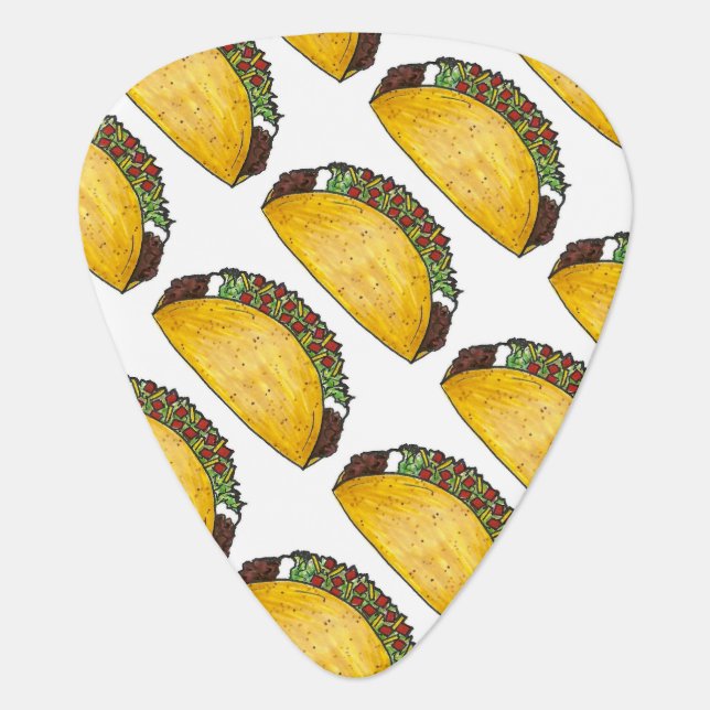 Taco Tuesday Mexican Food Tacos Foodie Print Guitar Pick (Front)