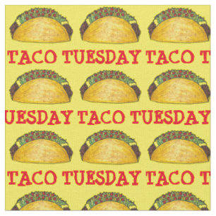 Taco Tuesday Mexican Food Tacos Yellow Fabric