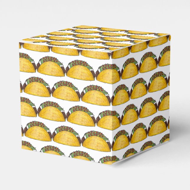 Taco Tuesday Mexican Tacos Tex Mex Food Foodie Favor Boxes (Front Side)