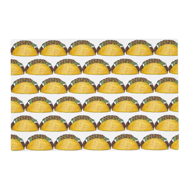 Taco Tuesday Mexican Tacos Tex Mex Food Foodie Placemat (Front)