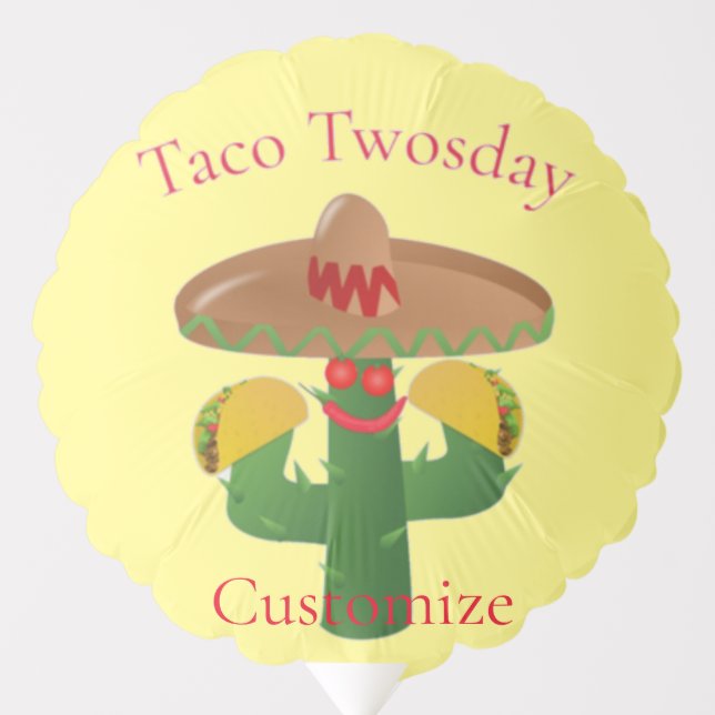 Taco Tuesday Saguaro Cactus Thunder_Cove Balloon (Front)