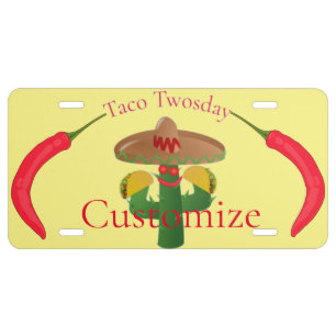 Taco Tuesday Saguaro Cactus Thunder_Cove License Plate